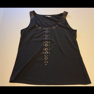 Black tank with sequin embellishment